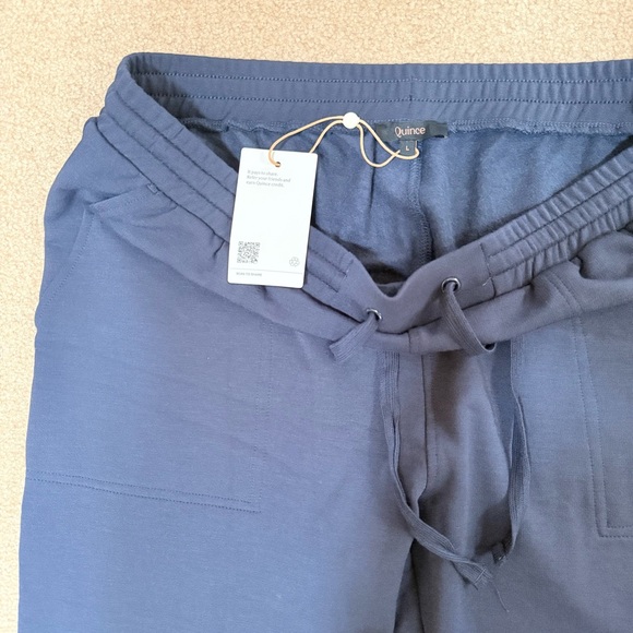 Quince Navy SuperSoft Fleece Joggers Navy Size Large NWT - Picture 5 of 10